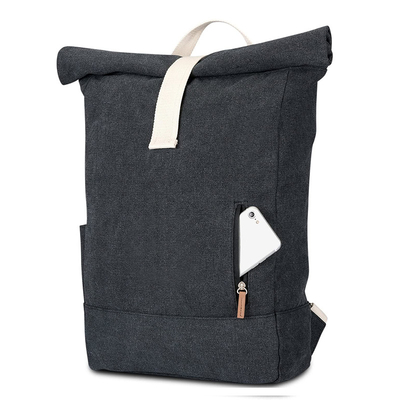 Prenda impermeable robusta superior de la mochila del ordenador portátil de Rolltop de la mochila de rollo del vintage de RPET