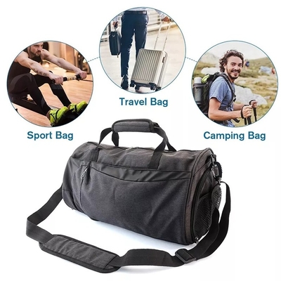Bolso anti del gimnasio del bolso del viaje del hurto del poliéster con el compartimiento mojado del zapato del bolsillo