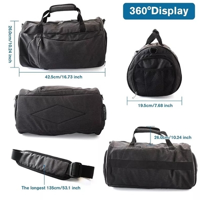 Bolso anti del gimnasio del bolso del viaje del hurto del poliéster con el compartimiento mojado del zapato del bolsillo