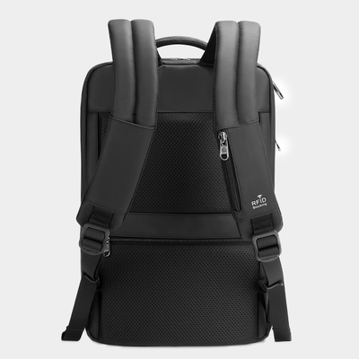 Bolso de la cartera de la oficina de la moda para el negro muy abierto del ordenador portátil RFID del viaje de negocios de los hombres