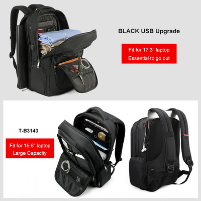 Mochila del ordenador portátil del viaje de negocios de la carga por USB de BSCI para los hombres los 29*9*20cm