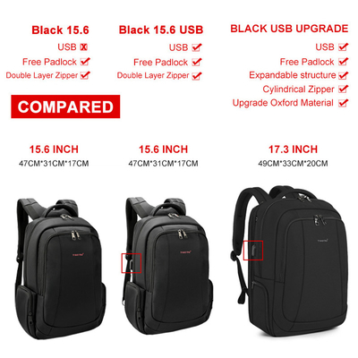 Mochila del ordenador portátil del viaje de negocios de la carga por USB de BSCI para los hombres los 29*9*20cm