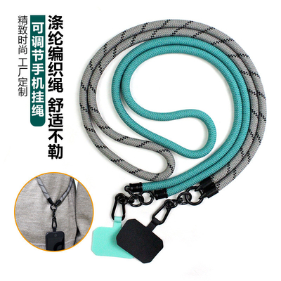Correa universal de Lanyard Adjustable Nylon Neck Phone del teléfono del ODM con el metal del remiendo